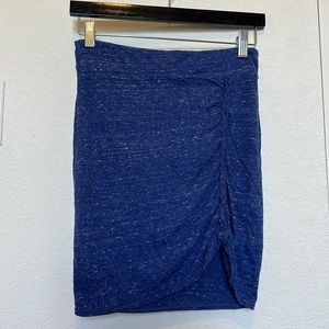 Blue heathered jersey pencil skirt